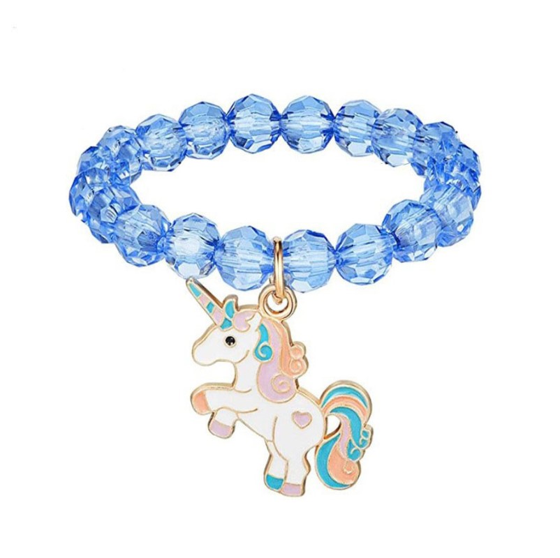 colour unicorn bracelet jewelry a set of 9 pieces rainbow unicorn girl beaded birthday party childrens ornaments gifts