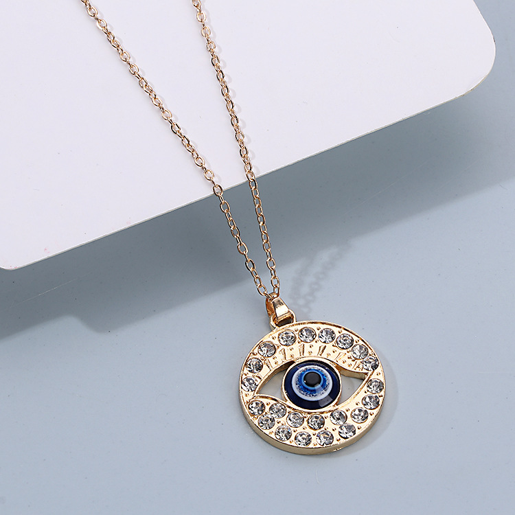 Turkish Blue Evil Eye Pendant Necklace for Women Gift