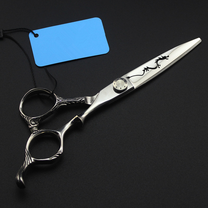 Customize japan 6'' Hollow Dragon hair salon scissors cutting barber makas thinning scissor haircut shears hairdressing 220317