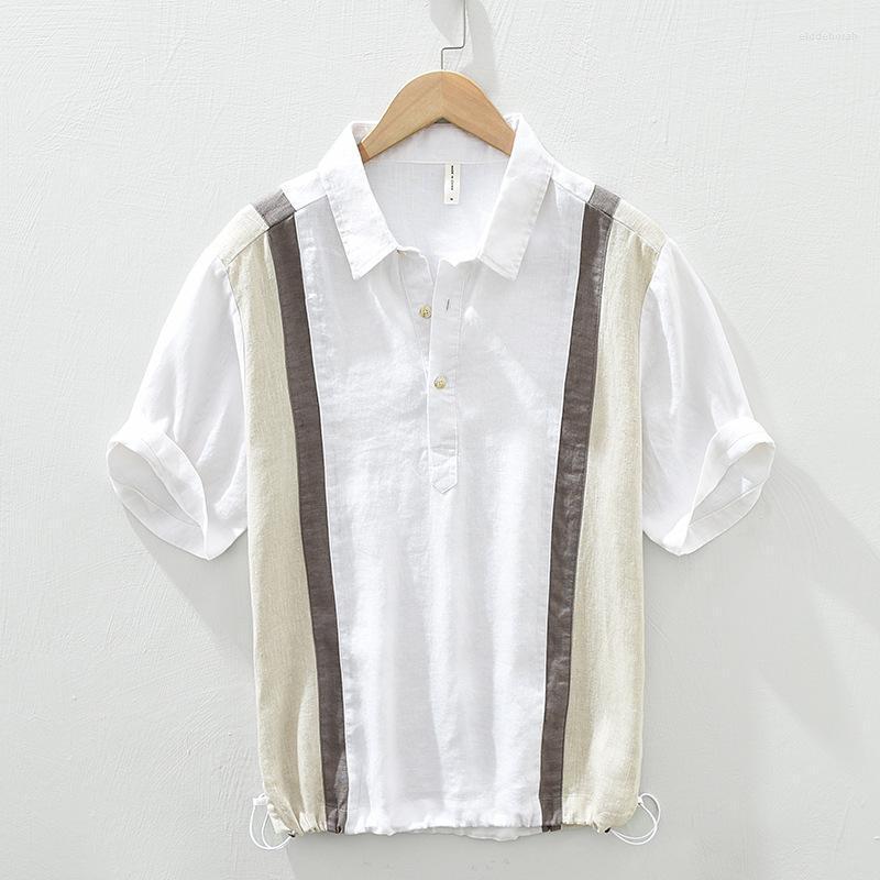 Men's Casual Shirts Men's Summer Japanese Loose Striped Color Matching Linen Short-Sleeved Shirt Elastic HemMen's Eldd22, White
Men's Casual Shirts Men's Summer Japanese Loose Striped Color Matching Linen Short-Sleeved Shirt Elastic HemMen's Eldd22, White