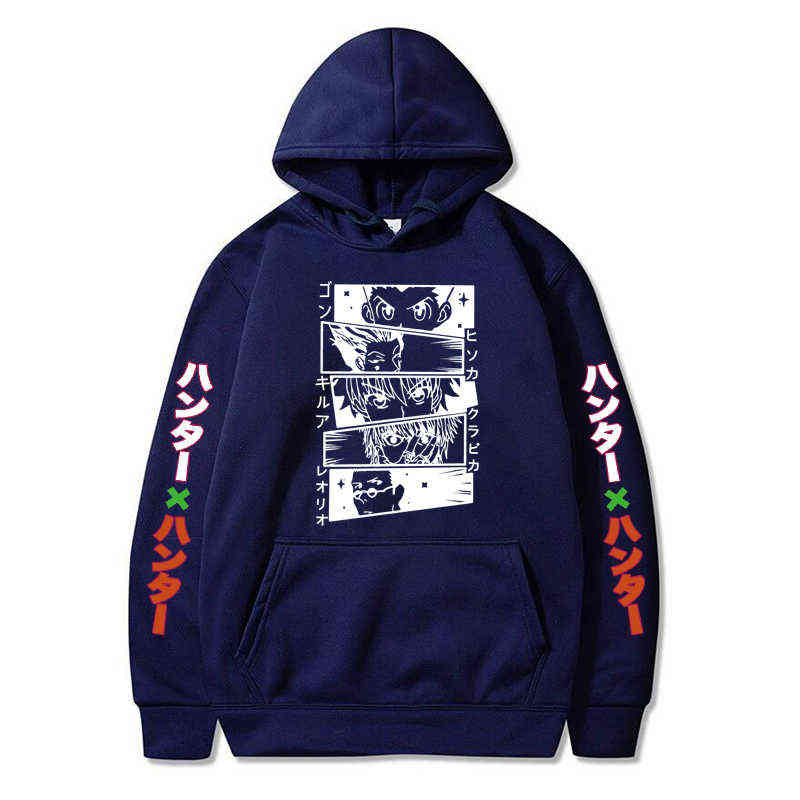 Sudadera con capucha de cazador Kawaii Hunter X para hombres y mujeres, sudadera de Manga corta Killua Zoldyck, Sudadera con cap G220429