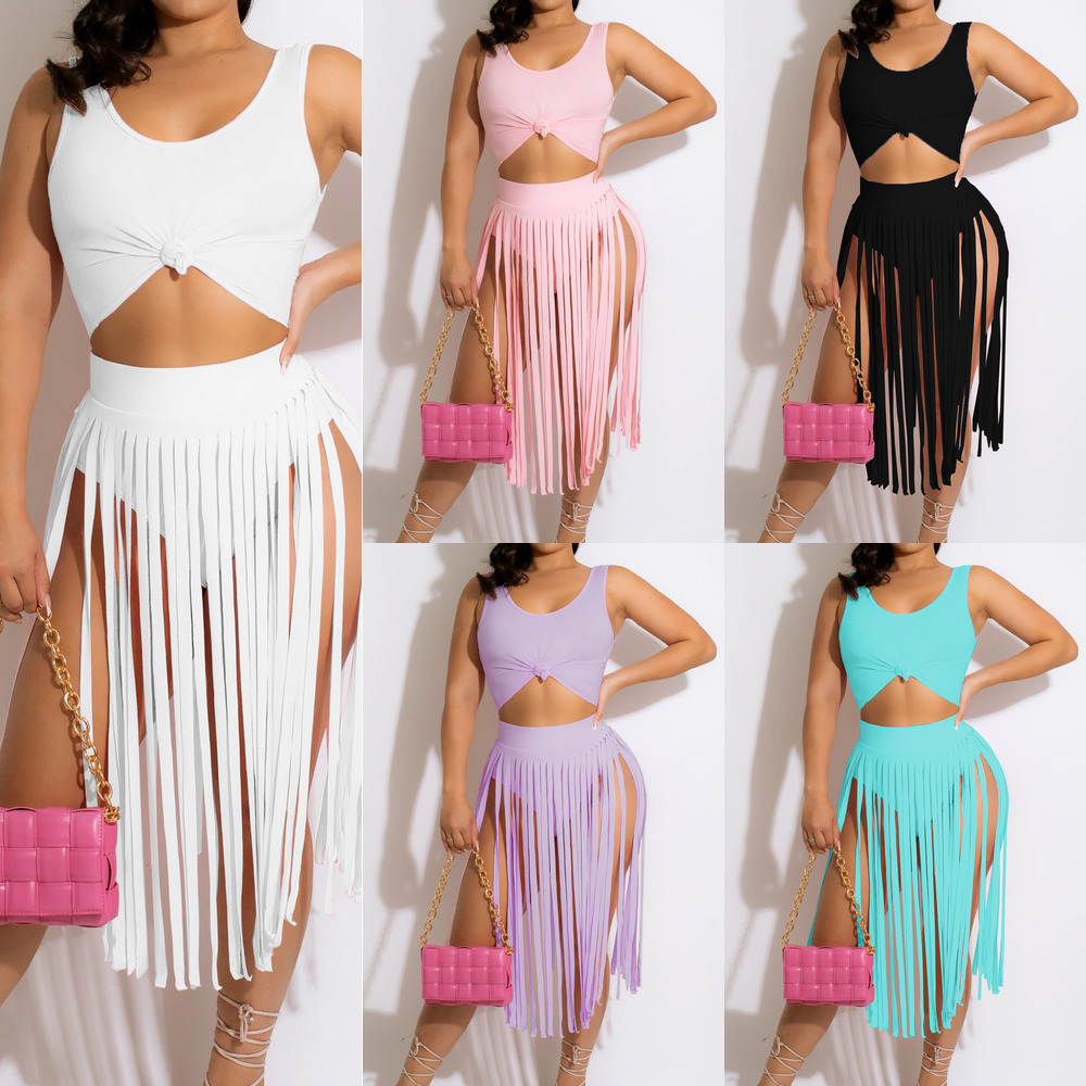 Women Tracksuits Designer Tassel Sleeveless 2 Piece Sets T-shirts Shorts Jogging Suit Solid Color Outfits Sportswear Running Clothing, Style a mix colors
Women Tracksuits Designer Tassel Sleeveless 2 Piece Sets T-shirts Shorts Jogging Suit Solid Color Outfits Sportswear Running Clothing, Style a mix colors
