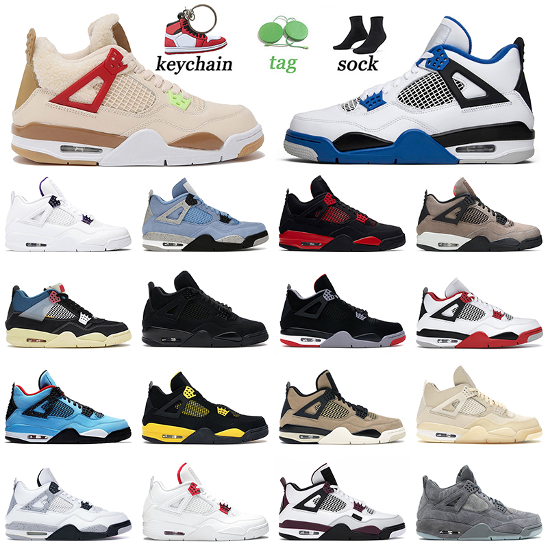 Top Quality OG Basketball Shoes Jumpman 4 4s Mens Women GS Motorsport Purple Metallic University Blue Kaws Grey Cactus Jack Sail Black Cat Sports Trainers Size US 13, C10 where the wild things are 36-47
Top Quality OG Basketball Shoes Jumpman 4 4s Mens Women GS Motorsport Purple Metallic University Blue Kaws Grey Cactus Jack Sail Black Cat Sports Trainers Size US 13, C10 where the wild things are 36-47