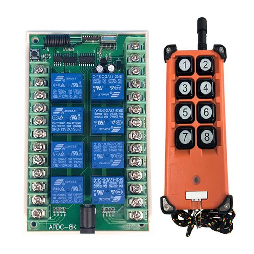 Smart Home Control 433Mhz DC 12V 24V 8CH Wireless Remote Switch With 3000M Long Distance Industrial Controller Transmitter2558236P