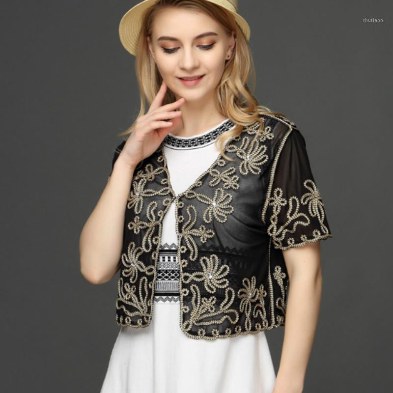Women's Sweaters Perspective Summer Women Flowers Embroidery Cardigan V Neck Rhinestone Lace Mesh Shrugs Chiffon Beaded Jacket Thin Crop Top, Pure black
Women's Sweaters Perspective Summer Women Flowers Embroidery Cardigan V Neck Rhinestone Lace Mesh Shrugs Chiffon Beaded Jacket Thin Crop Top, Pure black