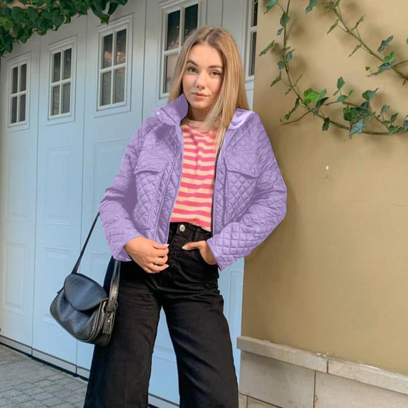 Women' Jackets 2022 MOFANCY Autumn And Winter Slim Zipper Plaid Coat Solid Big Pocket Long-sleeve Casual Turndown Collar Jacket, Purple
Women' Jackets 2022 MOFANCY Autumn And Winter Slim Zipper Plaid Coat Solid Big Pocket Long-sleeve Casual Turndown Collar Jacket, Purple