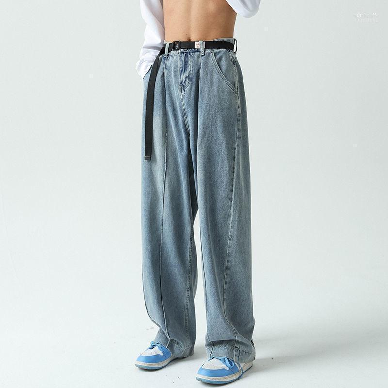 Men's Jeans Stitching Solid Color Mopping Men Casual Straight Wide-leg Trousers Hiphop Street Overalls Thin Four-season Pants Oversize Heat2, Blue
Men's Jeans Stitching Solid Color Mopping Men Casual Straight Wide-leg Trousers Hiphop Street Overalls Thin Four-season Pants Oversize Heat2, Blue