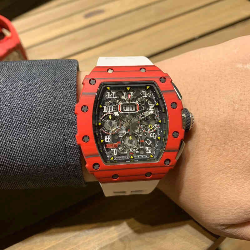 New Chronograph mechanical wrist watches rm11-03 Luxury Mens Mechanics Timing Function Red Carbon Fiber Tape Watc Richardwatch Designer High-quality, Black
New Chronograph mechanical wrist watches rm11-03 Luxury Mens Mechanics Timing Function Red Carbon Fiber Tape Watc Richardwatch Designer High-quality, Black