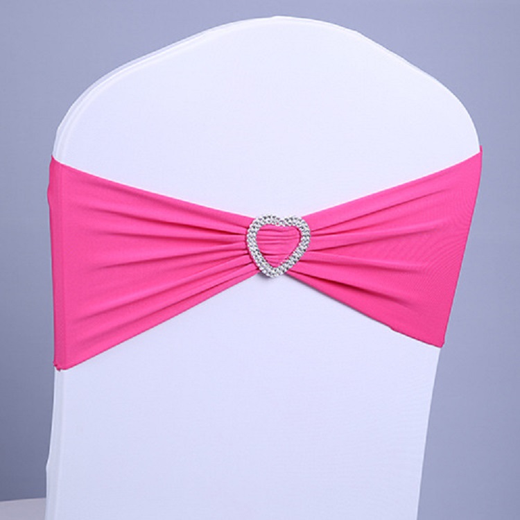 Chair Covers 100 pcs Spandex Lycra Sashes Elastic Satin Chair Bands with Buckle for Wedding Cover Bows Wholesale