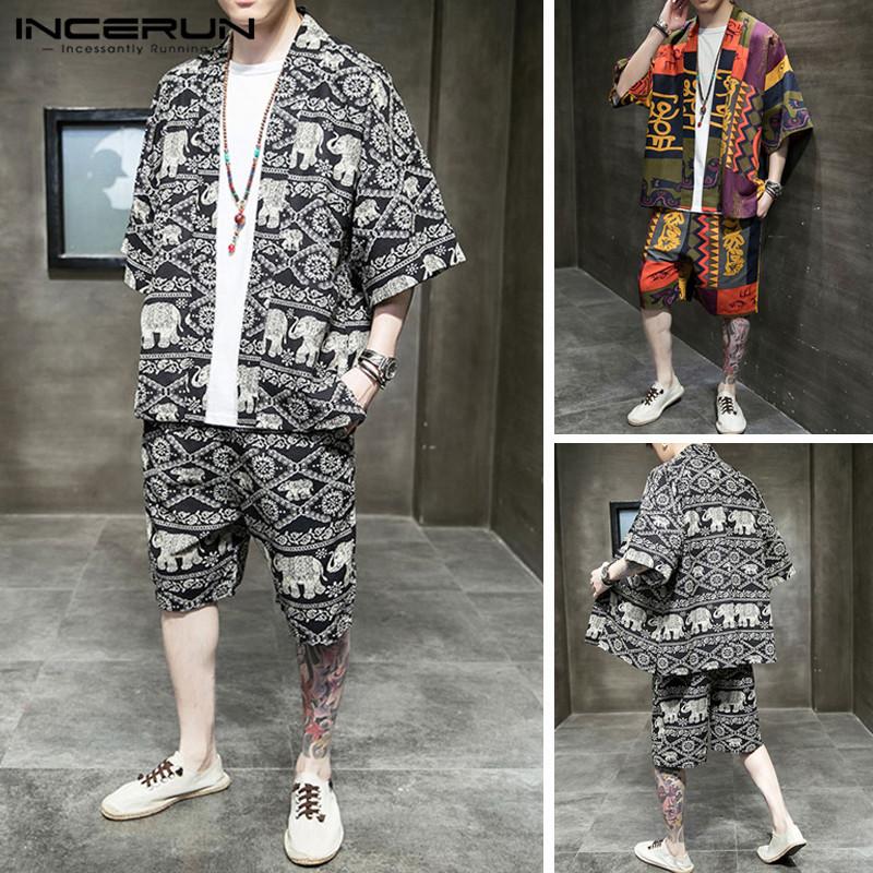 Men' Tracksuits INCERUN Men Ethnic Printed Suits Retro Half Sleeve Open Stitch Cardigan Shirt Casual Shorts Vintage Loose Comfy Sets -5XL, Black
Men' Tracksuits INCERUN Men Ethnic Printed Suits Retro Half Sleeve Open Stitch Cardigan Shirt Casual Shorts Vintage Loose Comfy Sets -5XL, Black