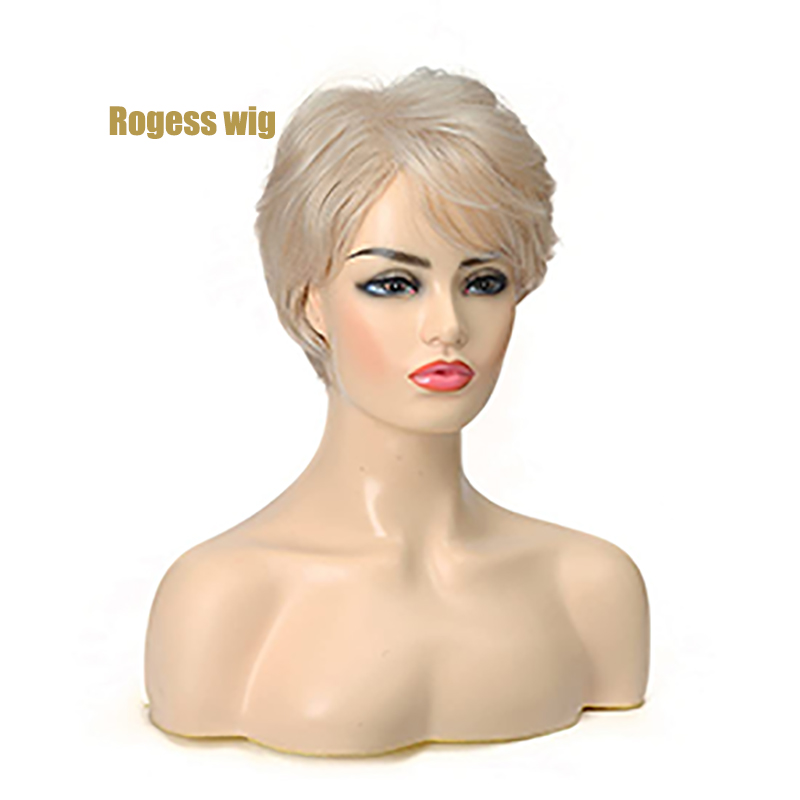 Short Layered Blonde Wigs for Women Synthetic Heat Resistant Cosplay Pixie Wig with Wig Cap