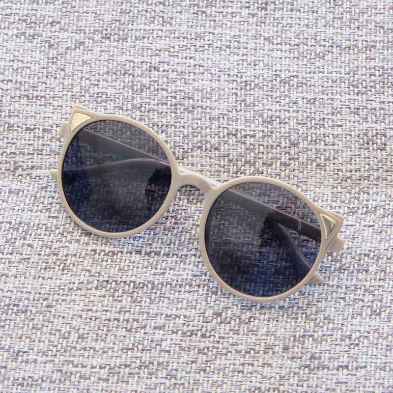 Kids Lovely Animal Design Sunglasses Big Round Cat Eyes Frame Cute Ears Glasses 6 Colors Wholesale Z260305
