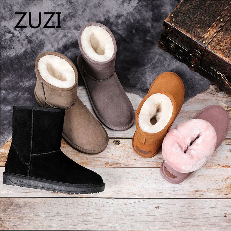 ZUZI 2021 New Genuine Leather Fur Snow Boots Women Top High Quality Australia Boots Winter Boots for Women Warm Botas MujerT220718, Black 1
ZUZI 2021 New Genuine Leather Fur Snow Boots Women Top High Quality Australia Boots Winter Boots for Women Warm Botas MujerT220718, Black 1