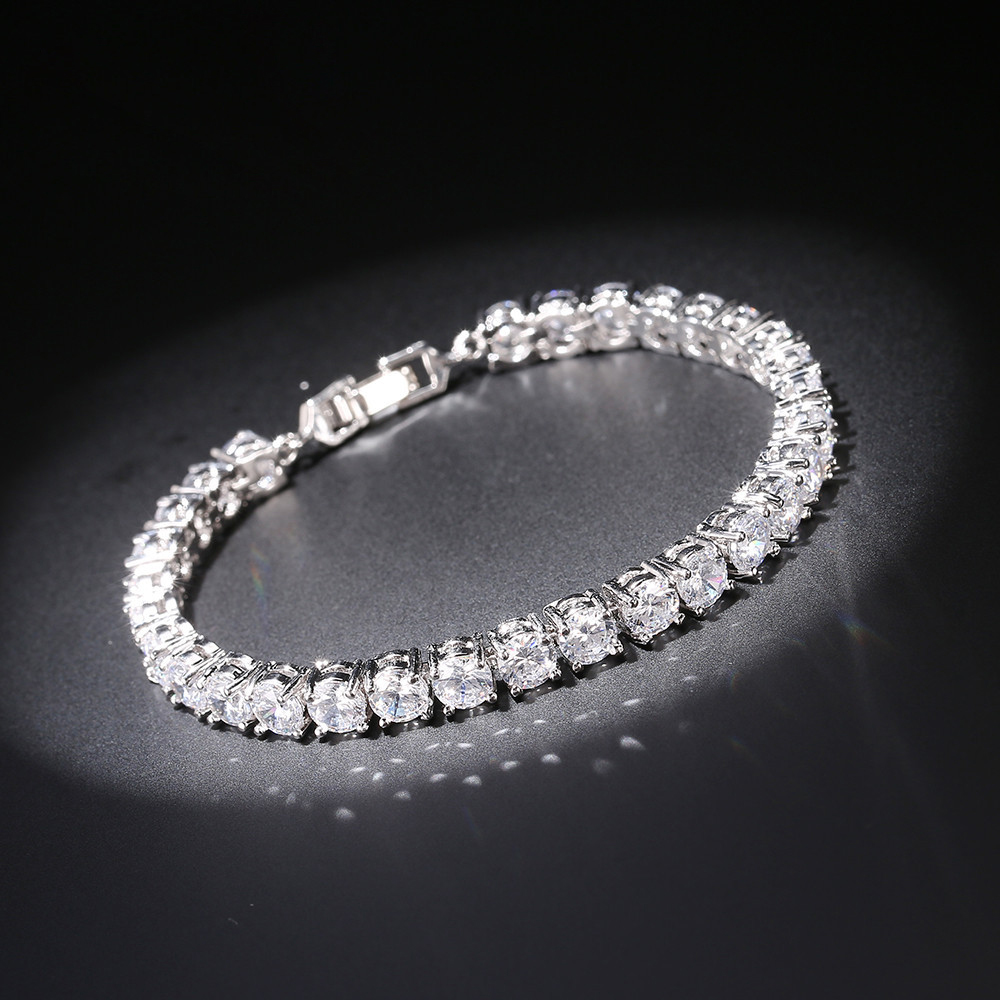 5mm Hip Hop Tennis Chain Bracelets Bling Gold Plated Men Women Party Jewelry Gift