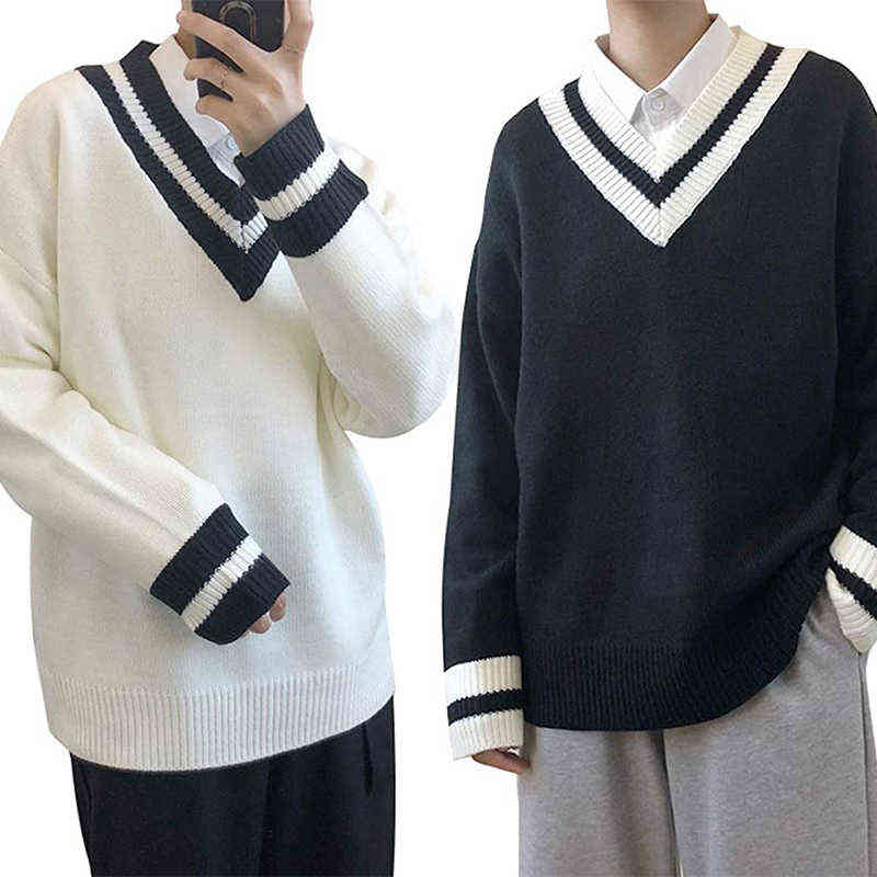 Autumn Winter Men Sweater V Neck Sweaters Sweater Vest Clothing Jumper Men Casual Knitted Sweaters Tops L220725