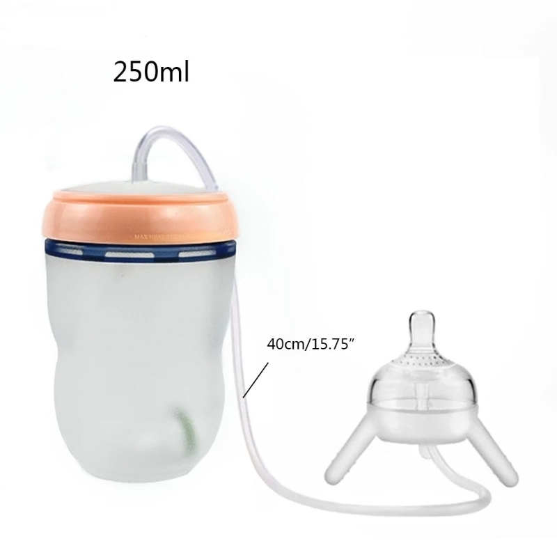 Baby feeding Bottle Long straw Hands-free bottle Multifunctional Kids Milk Cup Silicone Sippy NO A 220414