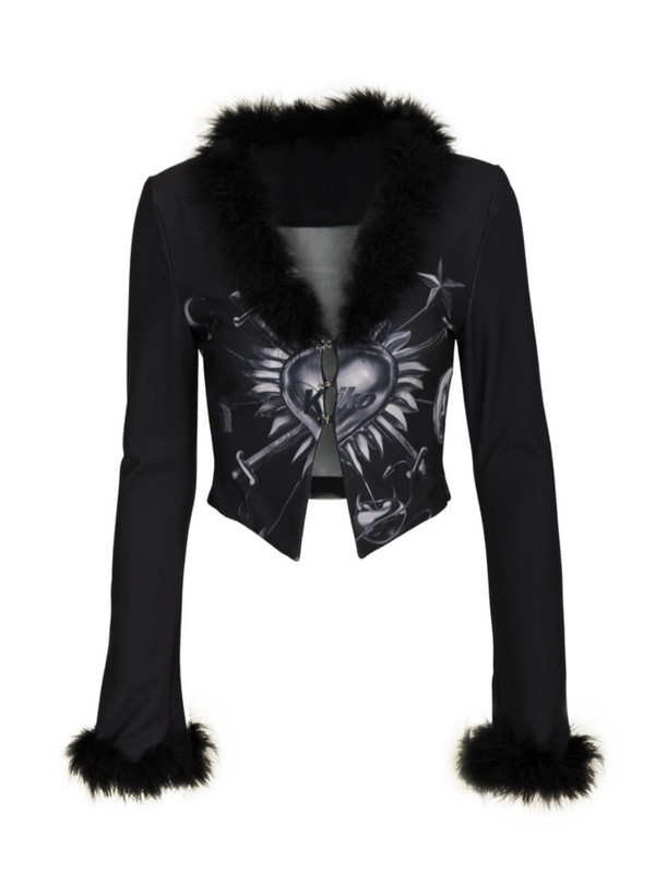 Punk Women Slim Long Sleeve Tshirt Girls Cool Fashion Hairy V neck Open Stitch Tee Slit Gothic Clothes Tops 220714