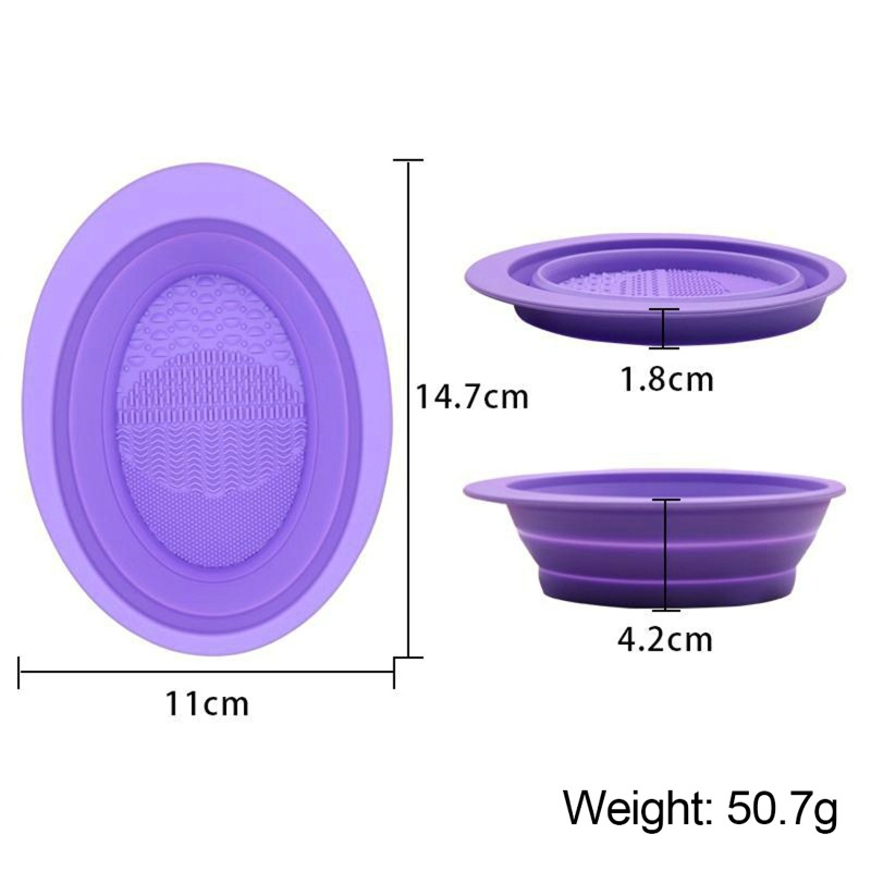 Silicone Makeup Brush Cleaner Bowl Foldable Cleaning Mat Cosmetic Eyeshadow Powder Brushes Cleaner Tazon Limpiador De Brochas De Maquillaje De Silicon