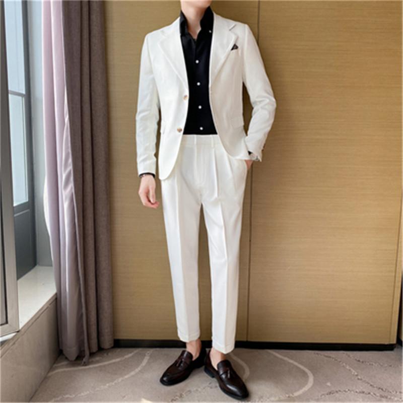 Men's Suits & Blazers White Mens With Pants Korean 2 Piece Latest Coat Pant Designs Buttons Tuxedo Prom Dress Casual Ternos Costume 2022Men', Black suits
Men's Suits & Blazers White Mens With Pants Korean 2 Piece Latest Coat Pant Designs Buttons Tuxedo Prom Dress Casual Ternos Costume 2022Men', Black suits