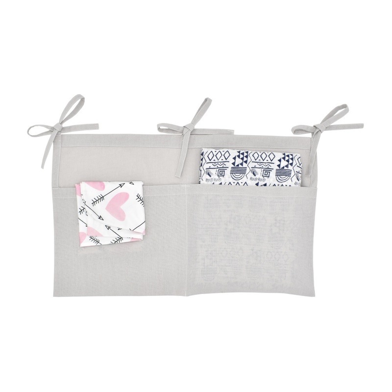 Elinfant Multifunctional Hemp Cotton Baby Crib Organizer Hanging Bag Wall Hanging Bedside Storage Bag 220531