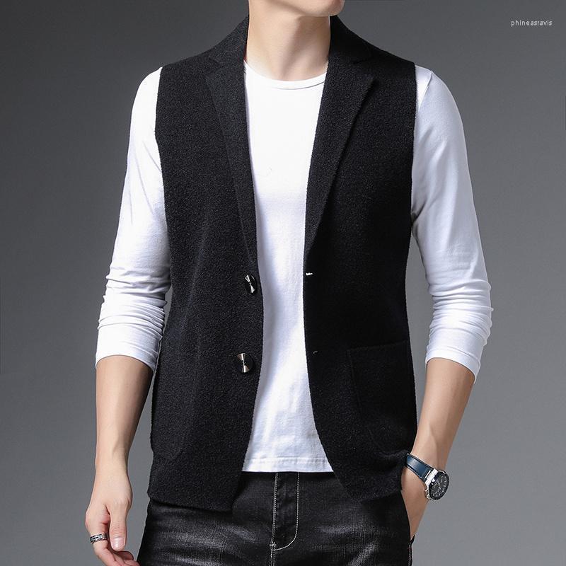 Men's Vests Vest Wool Knitted For Young And Middle-aged Casual Solid Color Lapel Sleeveless Cardigan Sweater Waistcoat Phin22, Black
Men's Vests Vest Wool Knitted For Young And Middle-aged Casual Solid Color Lapel Sleeveless Cardigan Sweater Waistcoat Phin22, Black