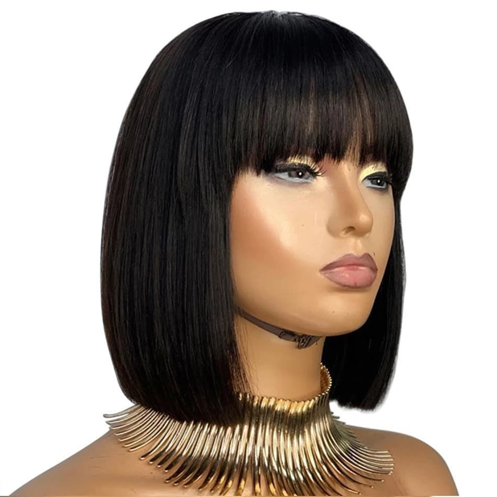 LX Brand Straight Bob Human Hair Wigs With Bangs Short Brazilian Human Hair Bob Wigs For Woman No Lace Full Machine Made Human Hair Wigsfact, Default color
LX Brand Straight Bob Human Hair Wigs With Bangs Short Brazilian Human Hair Bob Wigs For Woman No Lace Full Machine Made Human Hair Wigsfact, Default color