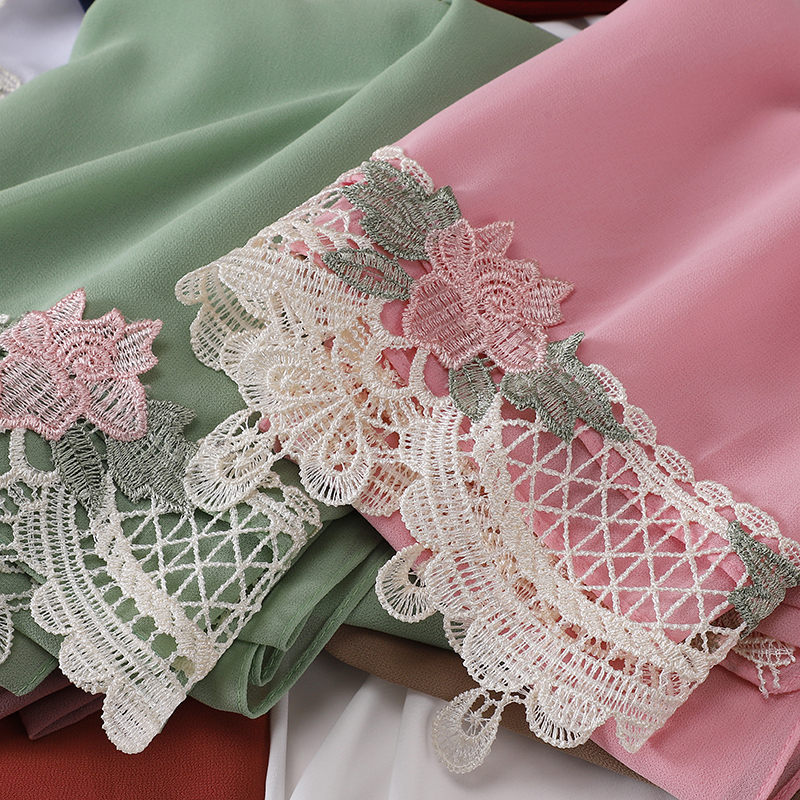New Chiffon Good Stitching Plain Hijab Wedding Style Muslim Lace Scarf Shawl Islamic Soft Turban Head Wraps Headband
New Chiffon Good Stitching Plain Hijab Wedding Style Muslim Lace Scarf Shawl Islamic Soft Turban Head Wraps Headband