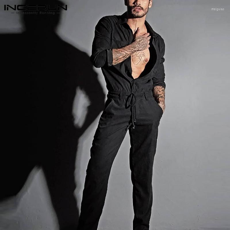 Mens Buttons Drawstring Bib Pants INCERUN Solid Jumpsuits Fashion Long Sleeve Lapel Rompers Leisure Pockets Suspenders 5XL Men, Black
Mens Buttons Drawstring Bib Pants INCERUN Solid Jumpsuits Fashion Long Sleeve Lapel Rompers Leisure Pockets Suspenders 5XL Men, Black