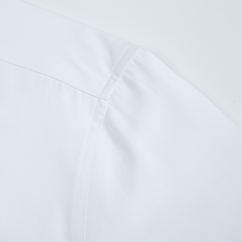 Men's Long Sleeve Standard-fit Solid Basic Dress Shirt Patch Single Pocket High-quality Formal Social White Work Office Shirts 220322