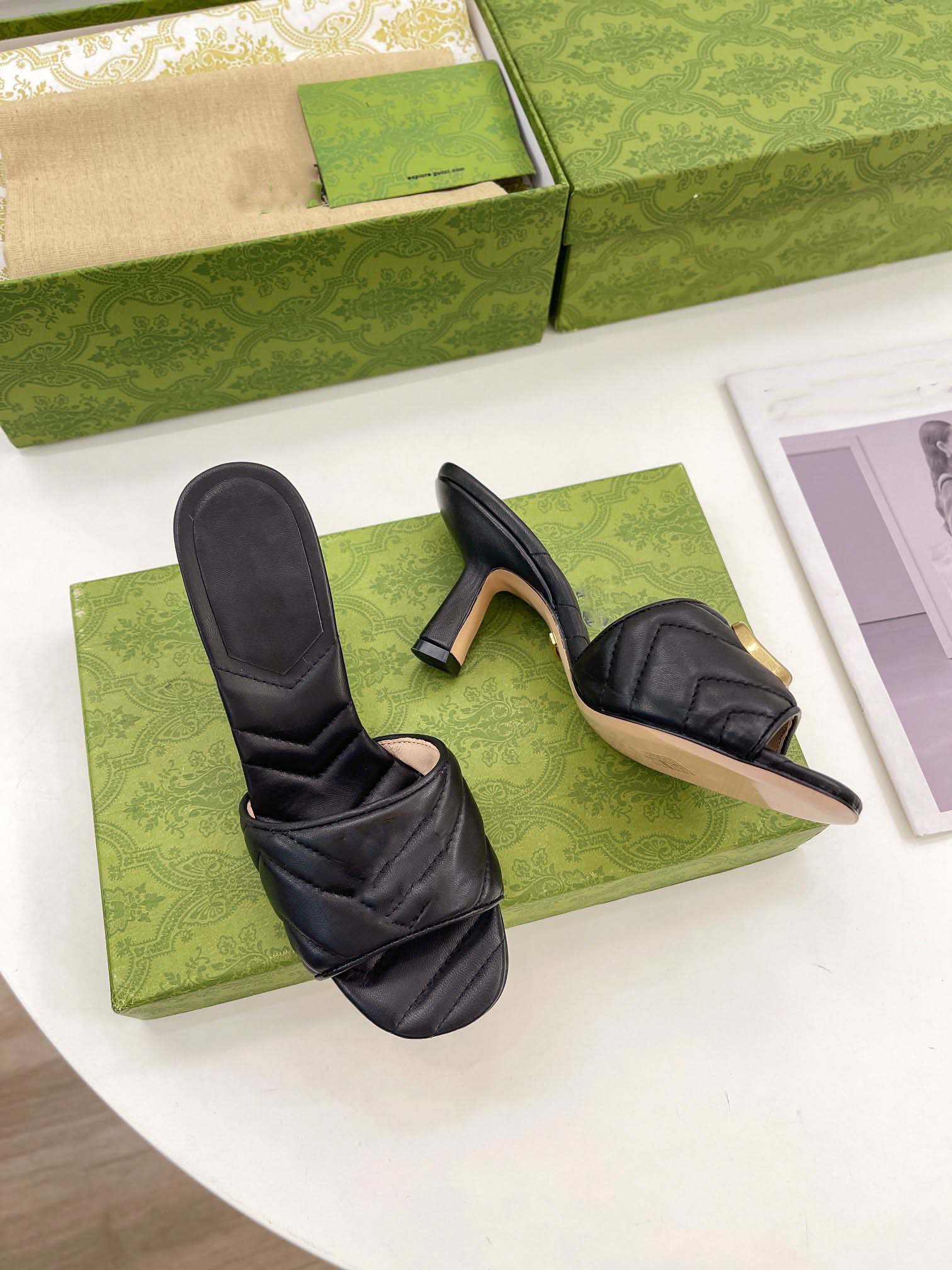 summer women's leather sandals good quality luxury brand slippers women slides size 35 to 40 with box high heels, Black
summer women's leather sandals good quality luxury brand slippers women slides size 35 to 40 with box high heels, Black