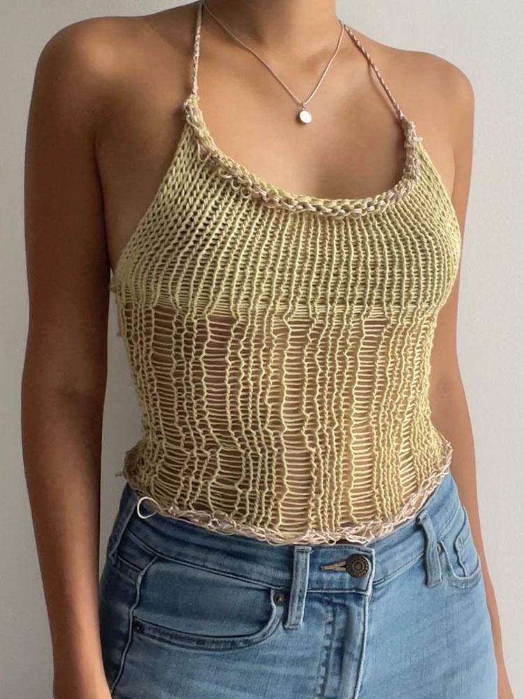 Women' Tanks & Camis Knitted Halter Neck Crop Top Backless Women Green Casual Spaghetti Strap 2022 Summer Tank Tops Sexy Sleeveless CamiWom
Women' Tanks & Camis Knitted Halter Neck Crop Top Backless Women Green Casual Spaghetti Strap 2022 Summer Tank Tops Sexy Sleeveless CamiWom