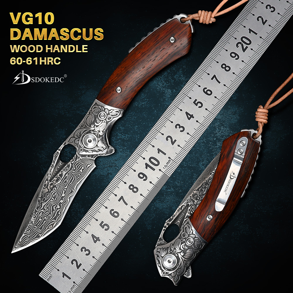 SDOKEDC VG10 Damascus Pocket Knife for Men Tactical Military Outdoor Camping Survival Hunting EDC Self Defense Jackknife Folding
SDOKEDC VG10 Damascus Pocket Knife for Men Tactical Military Outdoor Camping Survival Hunting EDC Self Defense Jackknife Folding