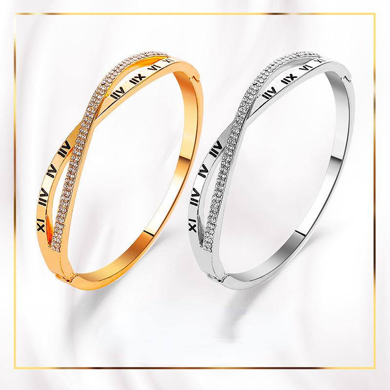 Bangle Fashion Cross Crystal Stainless Steel Bangles Bracelet For Women Roman Numerals Design Jewelry Christmas GiftsBangle
Bangle Fashion Cross Crystal Stainless Steel Bangles Bracelet For Women Roman Numerals Design Jewelry Christmas GiftsBangle