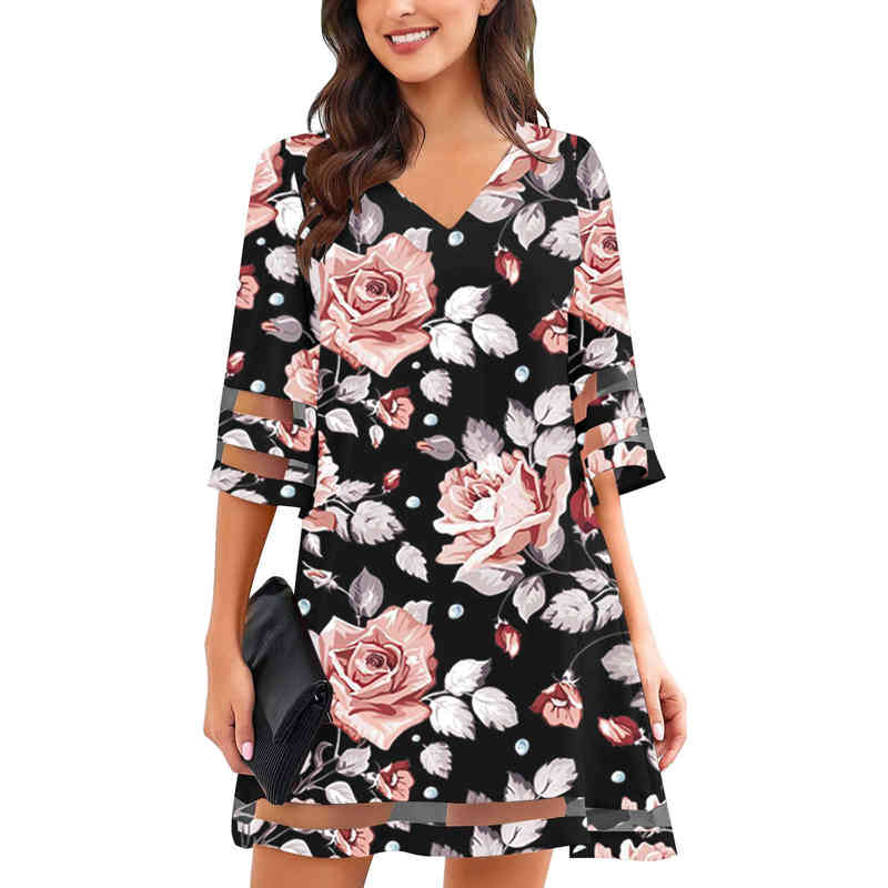 Spring Leopard Printed Vneck Maternity Dress Plus Size Woman Clothes Half Sleeve Pregnant Woman Chiffon Dress Floral Dress Cute J220628