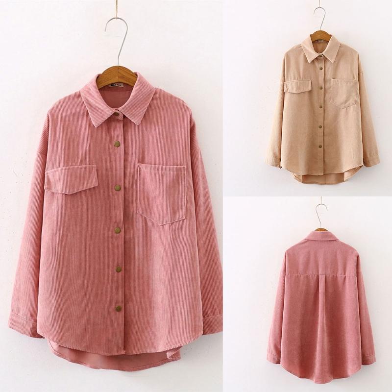 Women' Blouses & Shirts Women Corduroy Velvet Long Sleeve Turn-Down Collar Button Down Vintage Shirt Solid Color Asymmetric Loose Autumn Ja
Women' Blouses & Shirts Women Corduroy Velvet Long Sleeve Turn-Down Collar Button Down Vintage Shirt Solid Color Asymmetric Loose Autumn Ja