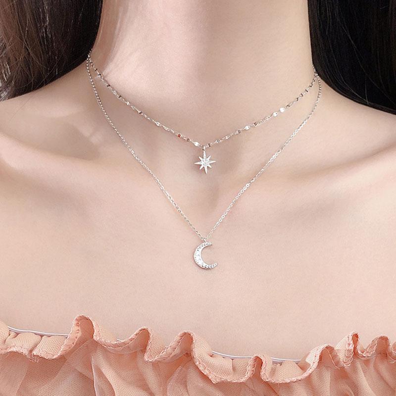 Chains 925 Stamp Charm Chain Necklace For Women Fashion Shiny Moon Star Pendant Clavicle Bride Jewelry Gift
Chains 925 Stamp Charm Chain Necklace For Women Fashion Shiny Moon Star Pendant Clavicle Bride Jewelry Gift