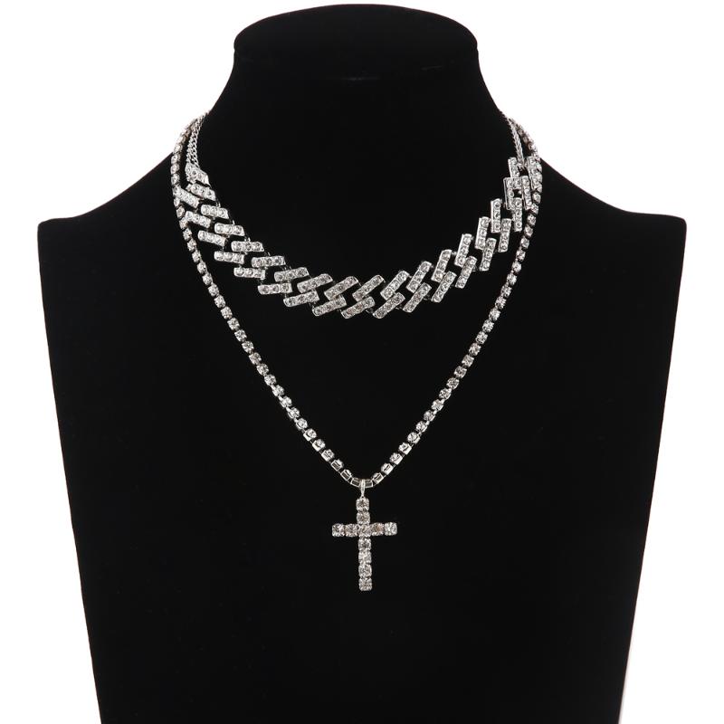 Chains Iced Out Cuban Link Chain Necklace Set Cross Pendant Jewelry For Women Rhinestone Choker Luxury Bling Hip Hop Jewellery
Chains Iced Out Cuban Link Chain Necklace Set Cross Pendant Jewelry For Women Rhinestone Choker Luxury Bling Hip Hop Jewellery