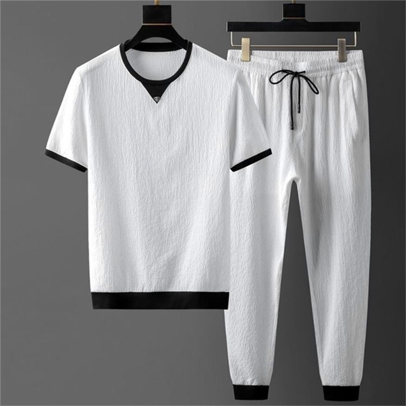 Men s Sets Summer Short Sleeve Tops Elastic Waist Trousers Clothing Two Piece Set Korean Streetwear Tracksuit Big Size 220613, Dark gray
Men s Sets Summer Short Sleeve Tops Elastic Waist Trousers Clothing Two Piece Set Korean Streetwear Tracksuit Big Size 220613, Dark gray