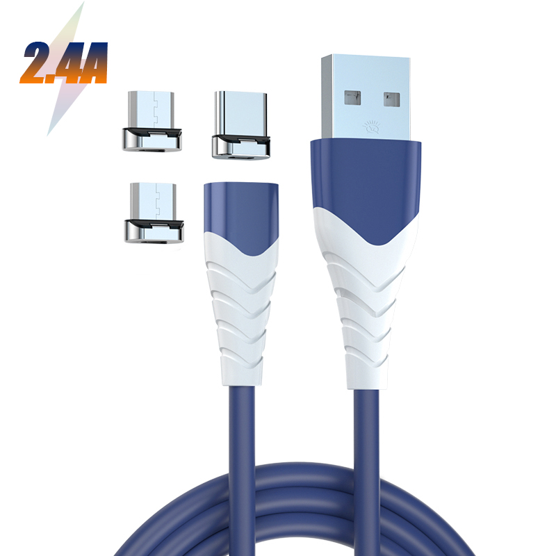 Magnet Cables 3 in 1 Fast Charge 2.4A Micro USB Type C Cable Quick Charging for iPhone Samsung Xiaomi Mobile Phone Cord, Mixed color
Magnet Cables 3 in 1 Fast Charge 2.4A Micro USB Type C Cable Quick Charging for iPhone Samsung Xiaomi Mobile Phone Cord, Mixed color