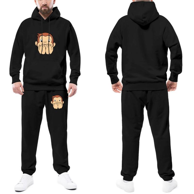 Men's Tracksuits Curious George Mens Tracksuit Set No Mouth Hip Hop Sweatsuits GymSweatpants And Hoodie Male, Black-style
Men's Tracksuits Curious George Mens Tracksuit Set No Mouth Hip Hop Sweatsuits GymSweatpants And Hoodie Male, Black-style
