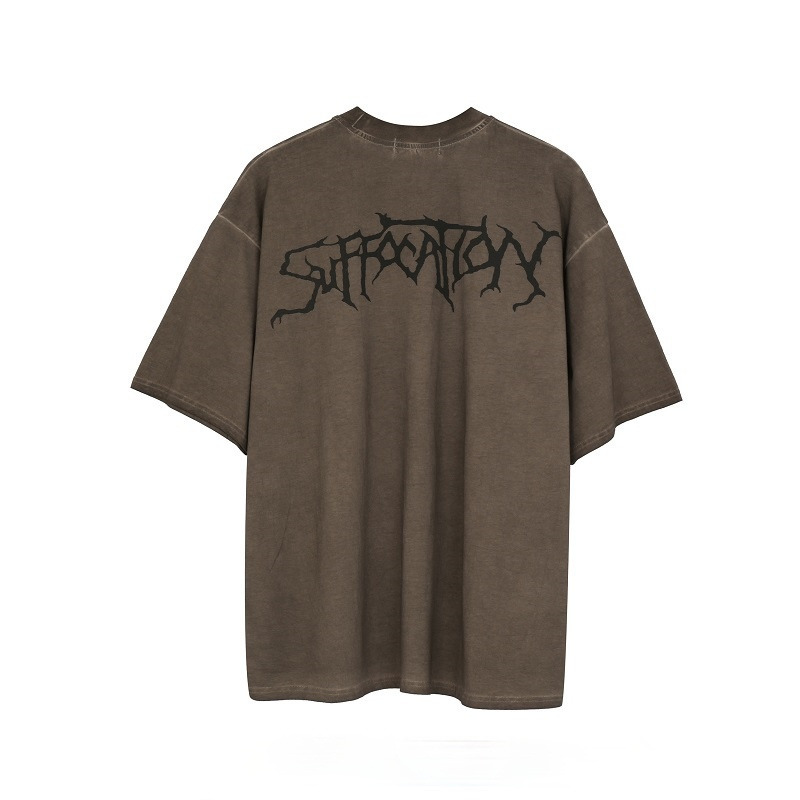 European and American trend y2k high street short-sleeved angel t-shirt female dark oversized fried top 220321