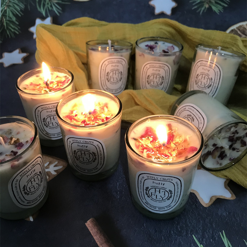 Scented Candles Gift For Women 60g Soy Wax Rose Petal For Home Decor Yoga Stress Relief Bath Spa Birthday Gifts For Her