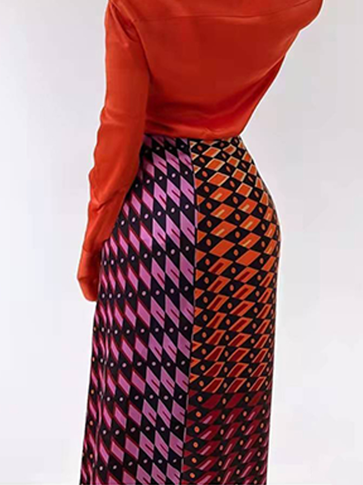 PUWD Women Knotted Embellished Print Side Slit Skirt Summer Holiday Vintage Beach Ladies Ball Skirts Bohemia Female Bottoms 220317