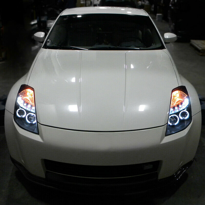 Cars Headlight For Nissan 350Z 2003-2008 Headlights LED 350-Z DRL Running lights Bi-Xenon Beam Fog lights angel eyes