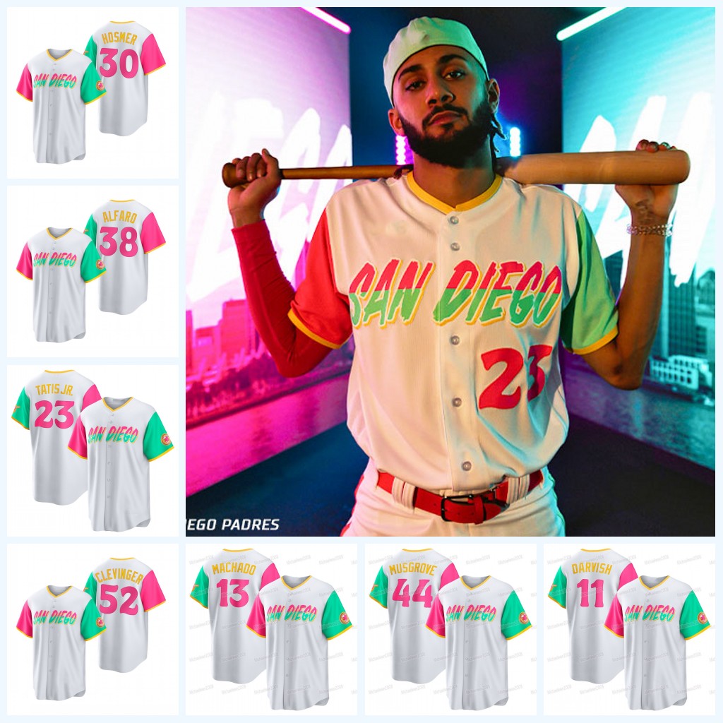 San Diego Fernando Tatis Jr. Padres 2022 City Connect Jersey Manny Machado Joe Musgrove Mike Clevinger Wil Myers Jorge Alfaro Trent Grisham Yu Darvish Blake Snell, Men
San Diego Fernando Tatis Jr. Padres 2022 City Connect Jersey Manny Machado Joe Musgrove Mike Clevinger Wil Myers Jorge Alfaro Trent Grisham Yu Darvish Blake Snell, Men