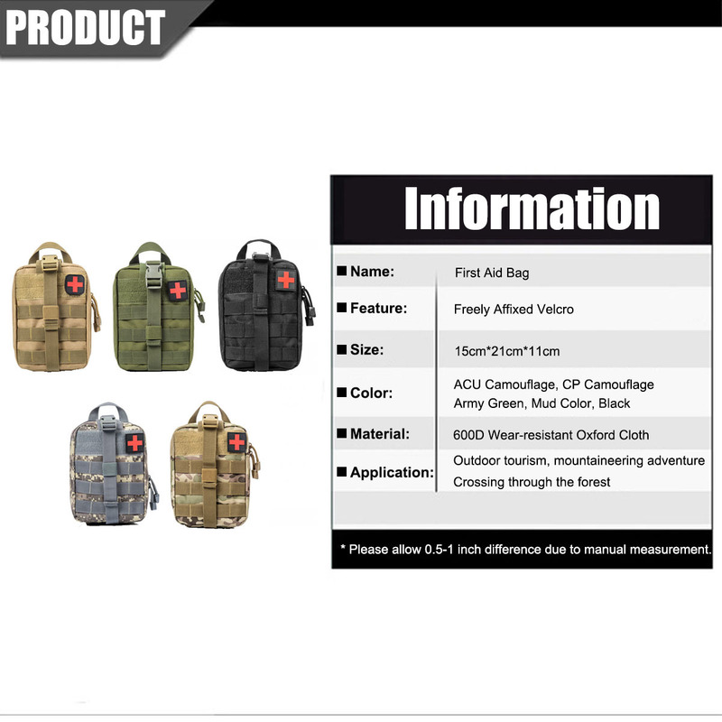 Nylon Outdoor Tactical Bag Travel First Aid Kit Waterproof Pack Camping Climbing Emergency Case Survival Camp 220507