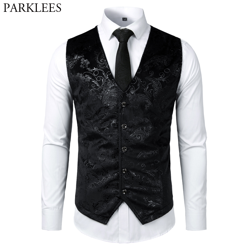 Steampunk Victorian Gothic Mens Cosplay Costume Vest Jacket Waistcoat Breasted V-Neck Suit Vest/Tuxedo Waistcoat Gilet 220725