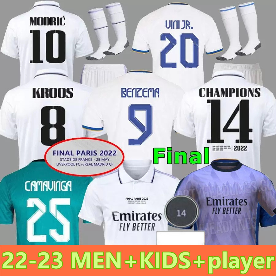 S-4XL player finals BENZEMA soccer jerseys 22 23 football shirt VINI JR MODRIC camiseta men kids 2022 2023 uniforms CAMAVINGA VALVERDE KROOS Real Madrids CHAMPIONS 14, 21-22 home
S-4XL player finals BENZEMA soccer jerseys 22 23 football shirt VINI JR MODRIC camiseta men kids 2022 2023 uniforms CAMAVINGA VALVERDE KROOS Real Madrids CHAMPIONS 14, 21-22 home
