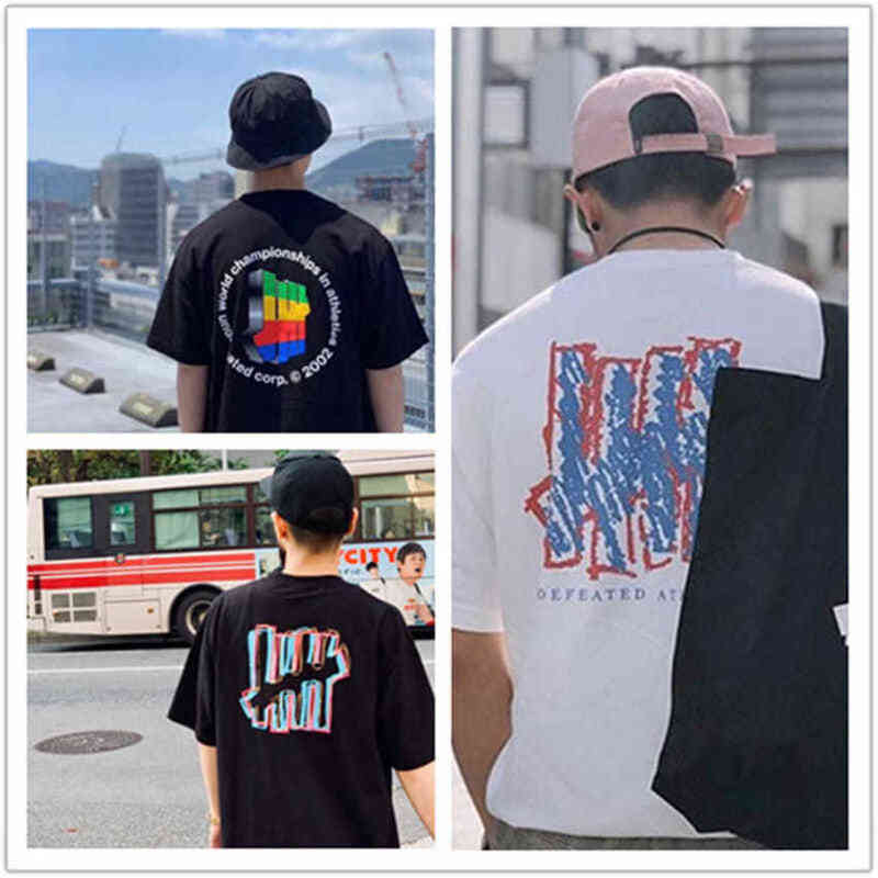 Undefeated 5-bar short sve T-shirt Japane limited tee cotton loose men' and women' fashion brand, Und letter: white
Undefeated 5-bar short sve T-shirt Japane limited tee cotton loose men' and women' fashion brand, Und letter: white