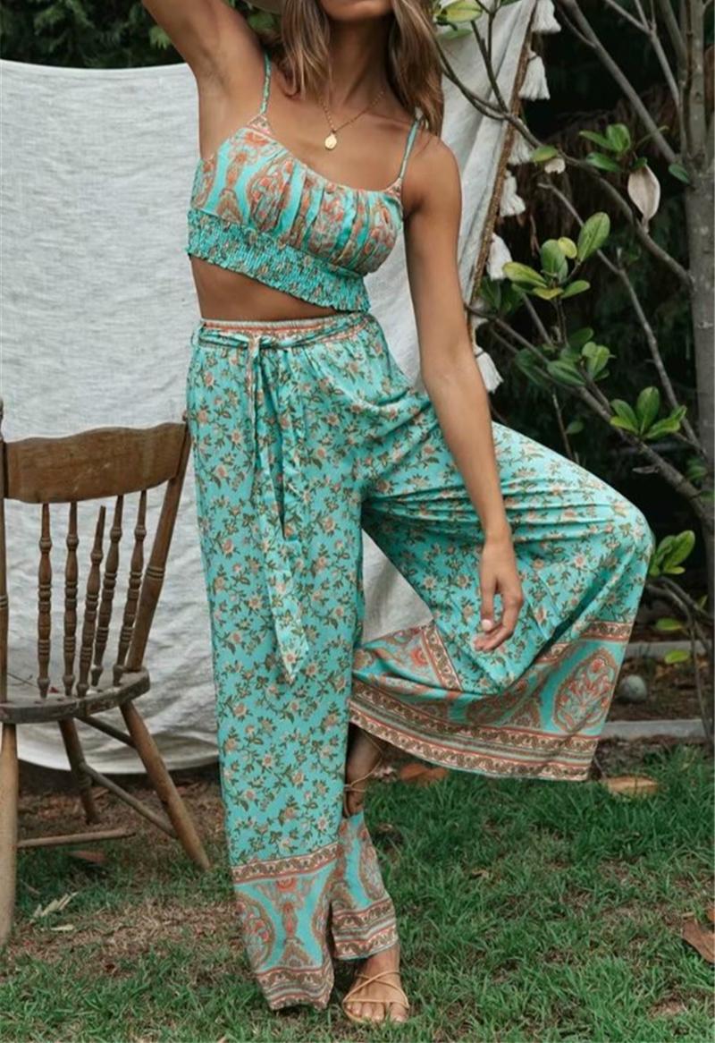 Work Dresses Happie Queens Women Green Floral Print Off Shoulder Sleeveless Tops Bohemian Drawstring Pants 2 Pieces Rayon Boho Sets
Work Dresses Happie Queens Women Green Floral Print Off Shoulder Sleeveless Tops Bohemian Drawstring Pants 2 Pieces Rayon Boho Sets